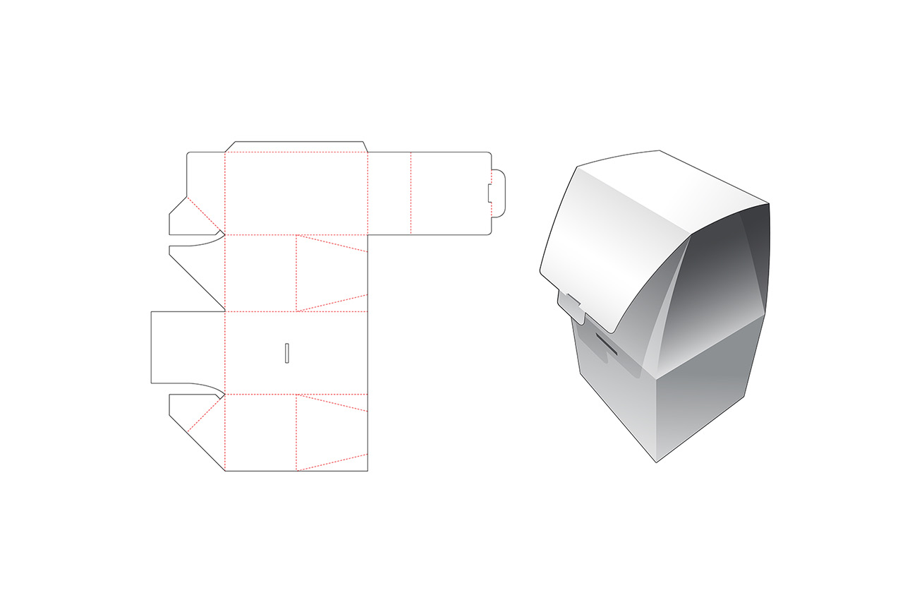无需胶水折叠包装盒设计模切图刀模图EPS矢量模板 No gl