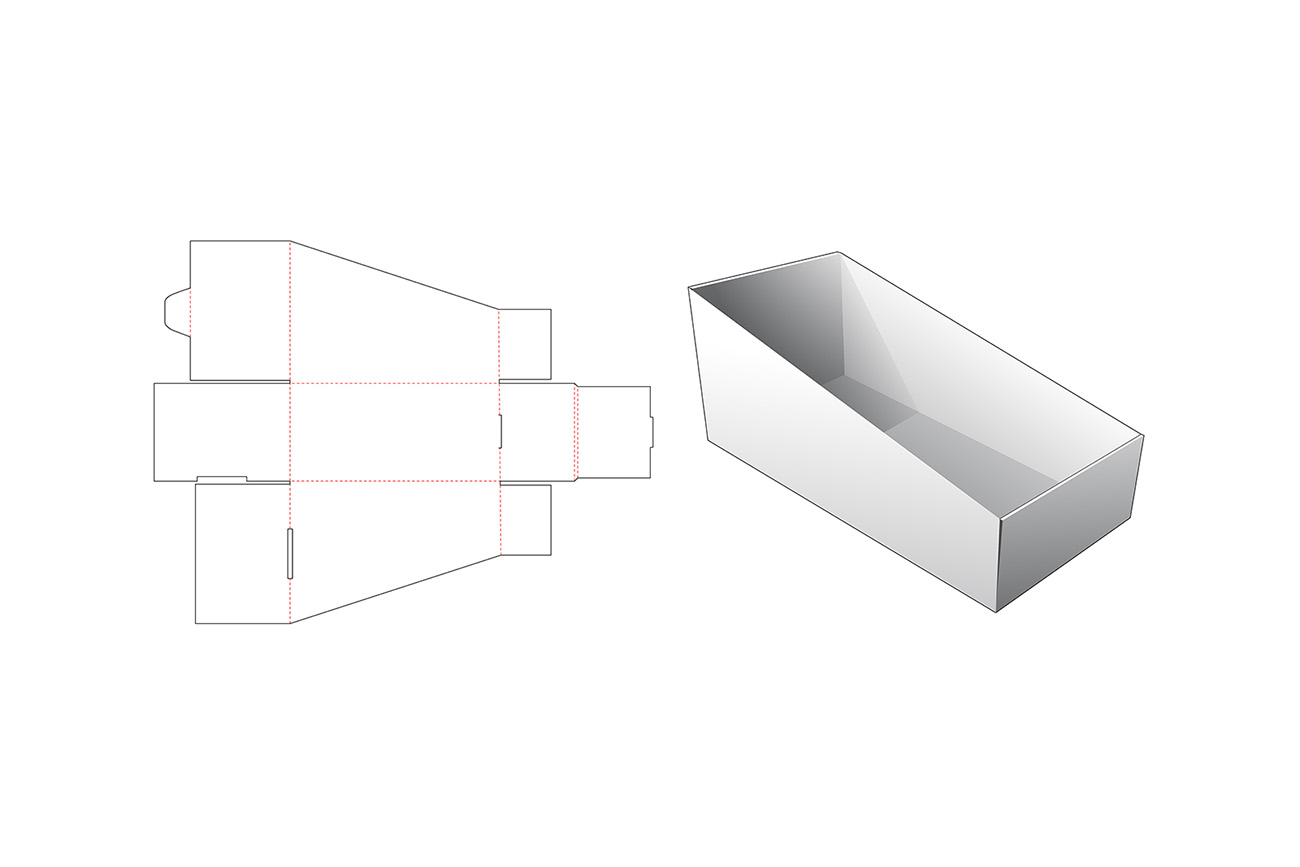 瓦楞纸储物鞋盒包装设计模切图刀模图EPS矢量模板 Corru
