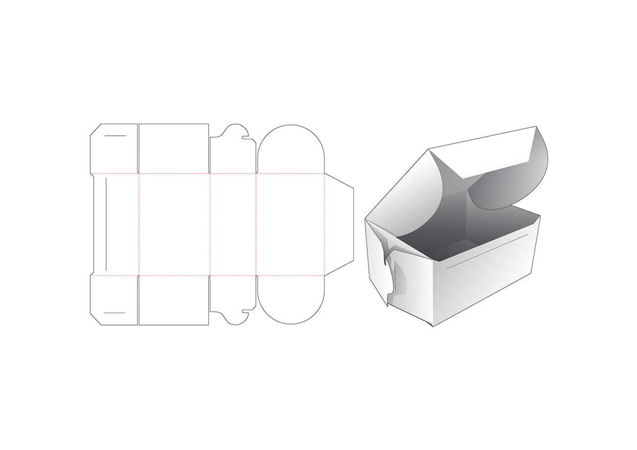 包装设计模切图刀模图EPS矢量模板 Box cut out