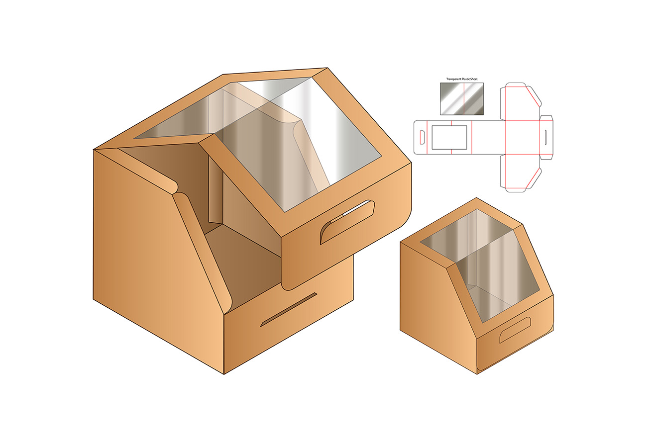 包装设计模切图刀模图EPS矢量模板 Box cut out