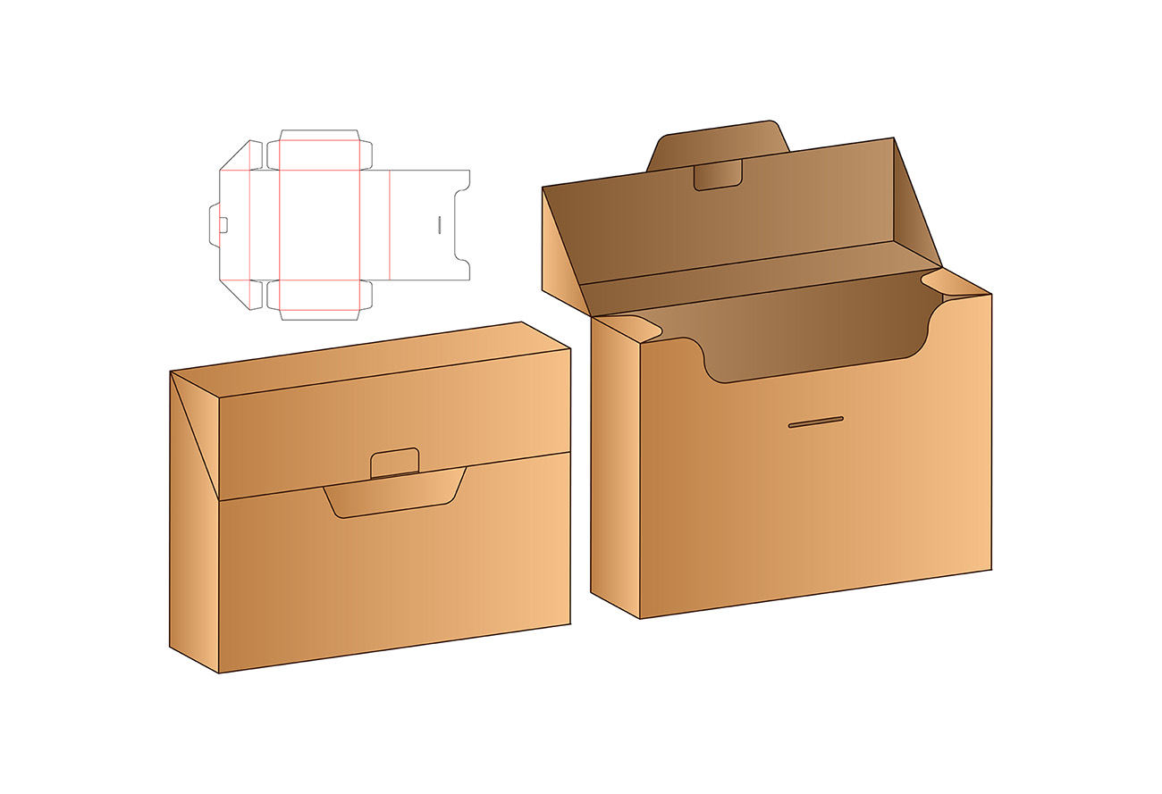 包装设计模切图刀模图EPS矢量模板 Box cut out