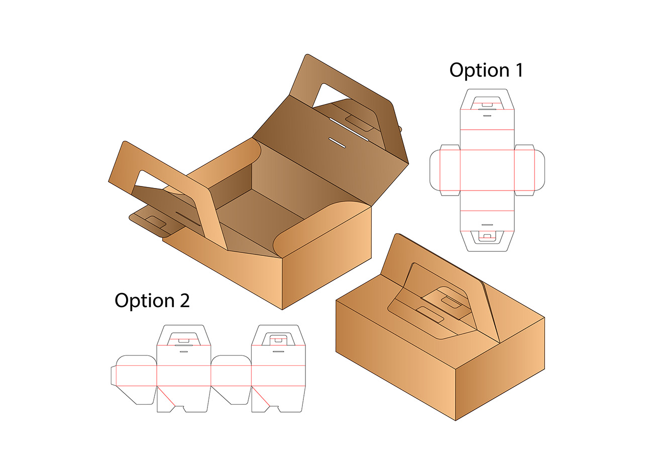 包装设计模切图刀模图EPS矢量模板 Box cut out