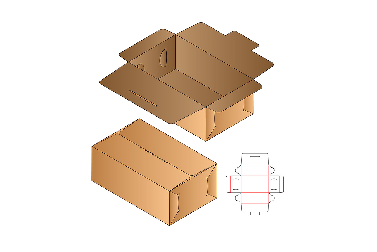 包装设计模切图刀模图EPS矢量模板 Box cut out