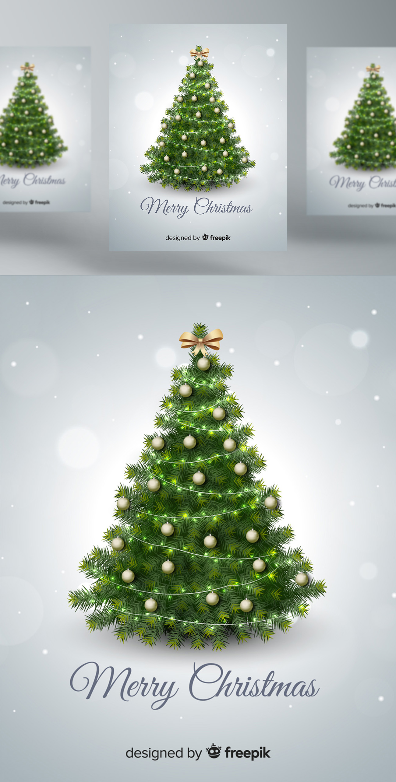 圣诞树新年圣诞节装饰元素AI矢量插画素材