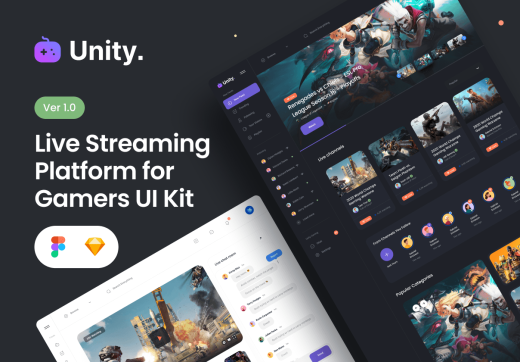 游戲儀表盤Web APP響應式網站界面UI素材 Unity