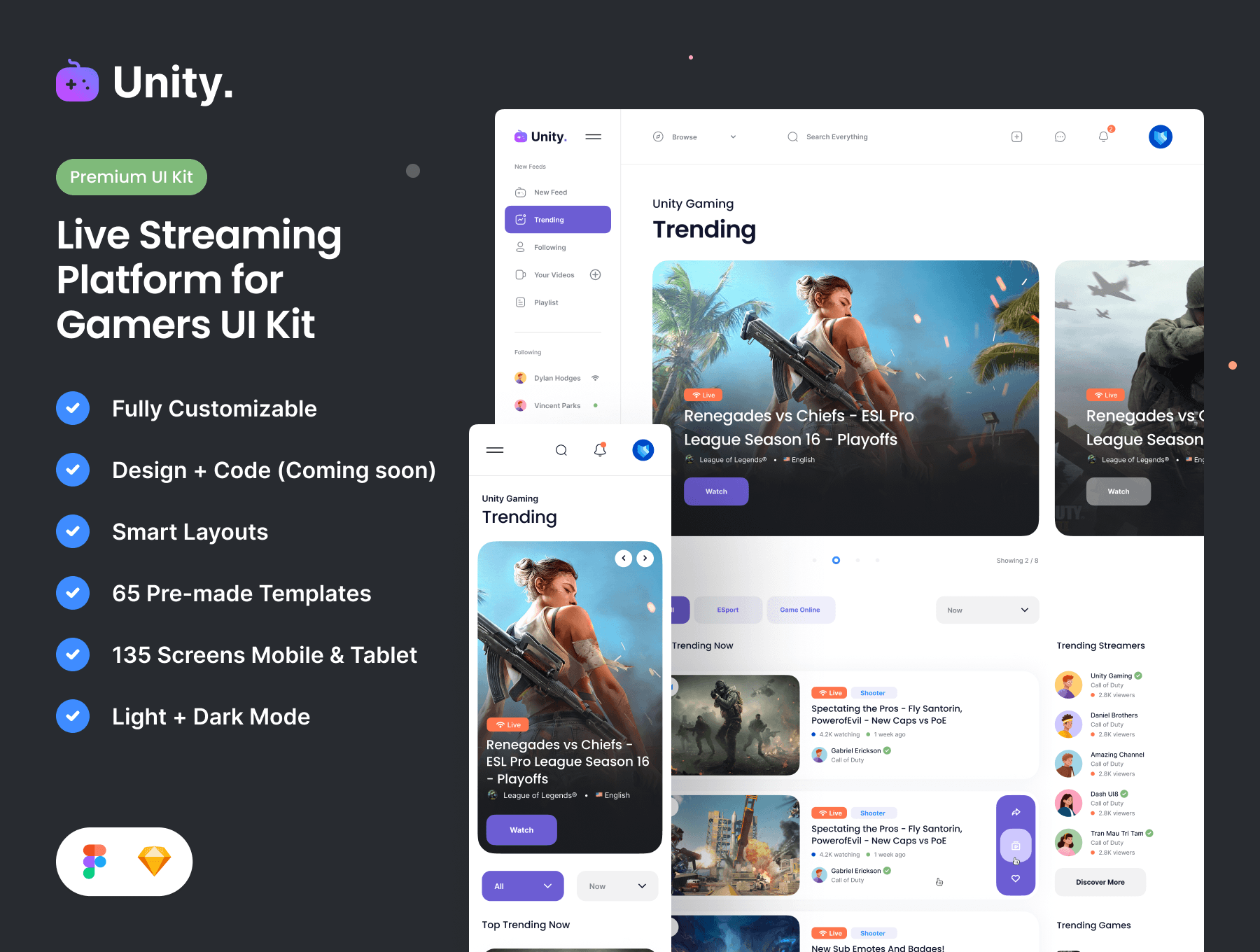 游戏仪表盘Web APP响应式网站界面UI素材 Unity