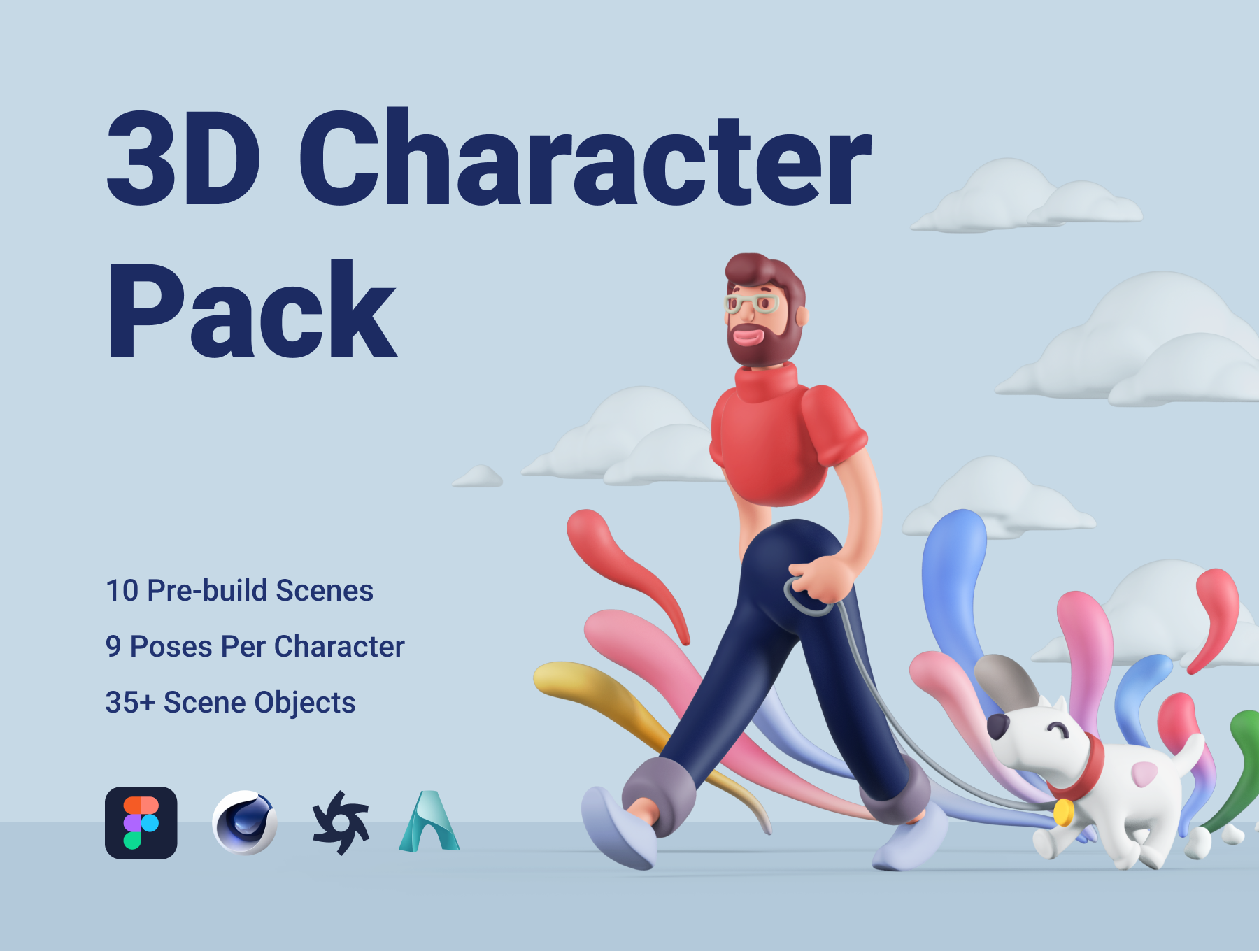 栩栩如生的3D人物插画素材包 3D Character Pa