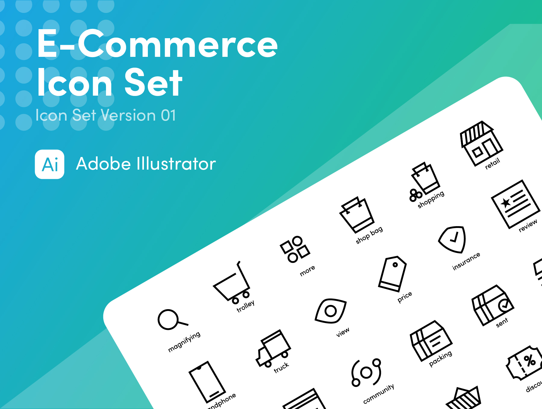 极简风格电子商务图标集 E-Commerce Icon Se