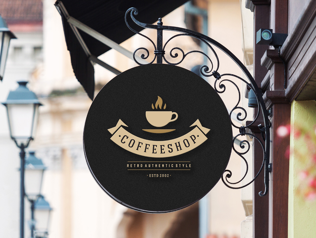 咖啡馆和咖啡门店徽标LOGO设计提案样机模板 Cafe an