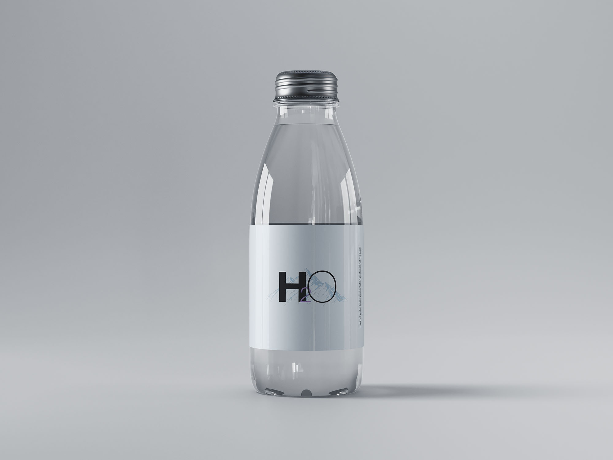 迷你透明玻璃瓶品牌包装设计贴图样机模板 Mini Glass