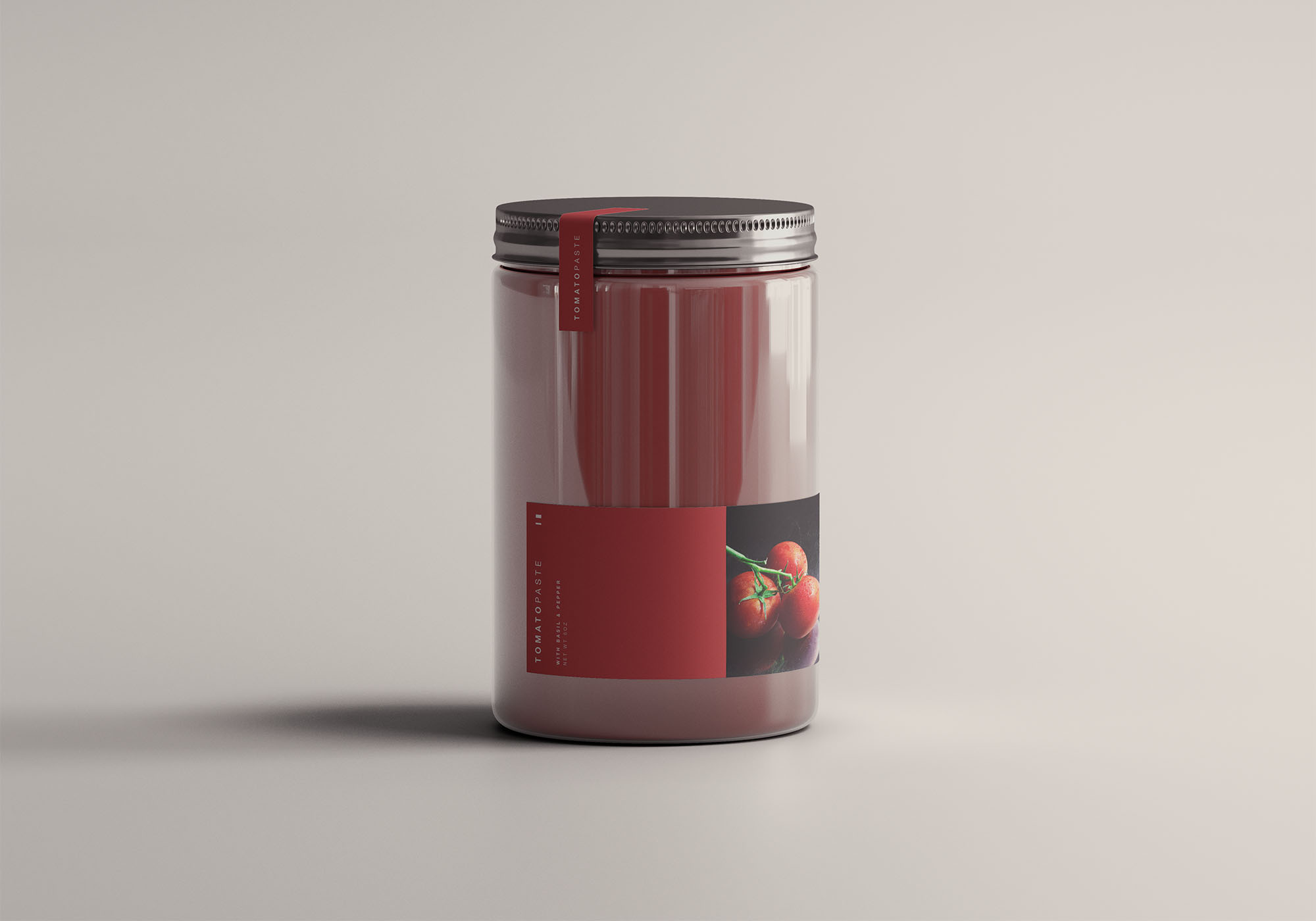 番茄酱罐头包装设计样机贴图模板 Tomato Jar Moc