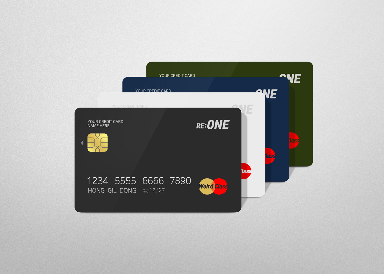 信用卡银行卡储蓄卡设计提案样机PSD模板 Credit Ca