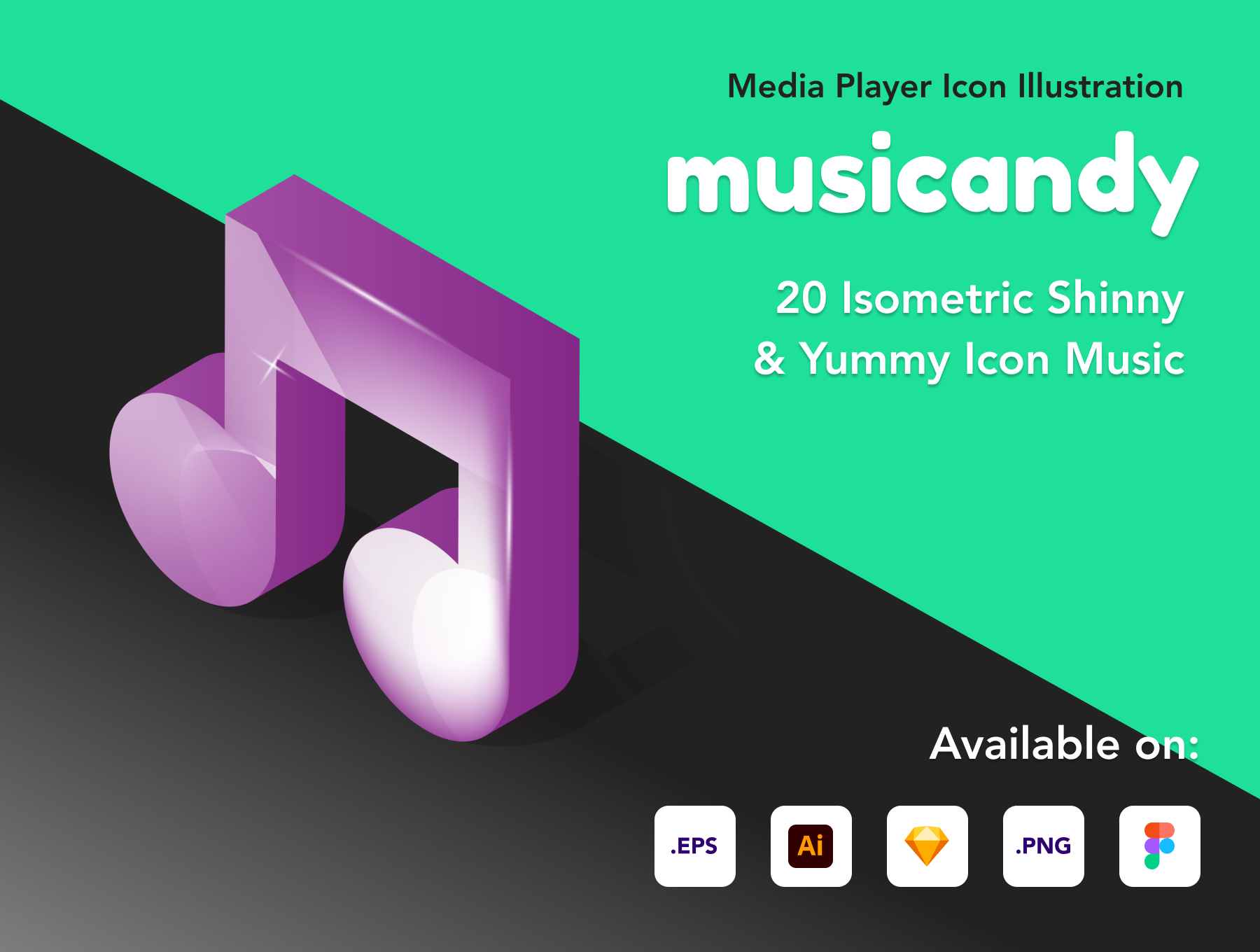紫色糖果3D音乐图标集 Musicandy - 30 Ico