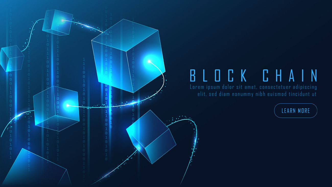 比特币区块链技术去中心化概念EPS矢量插画素材 Blockc