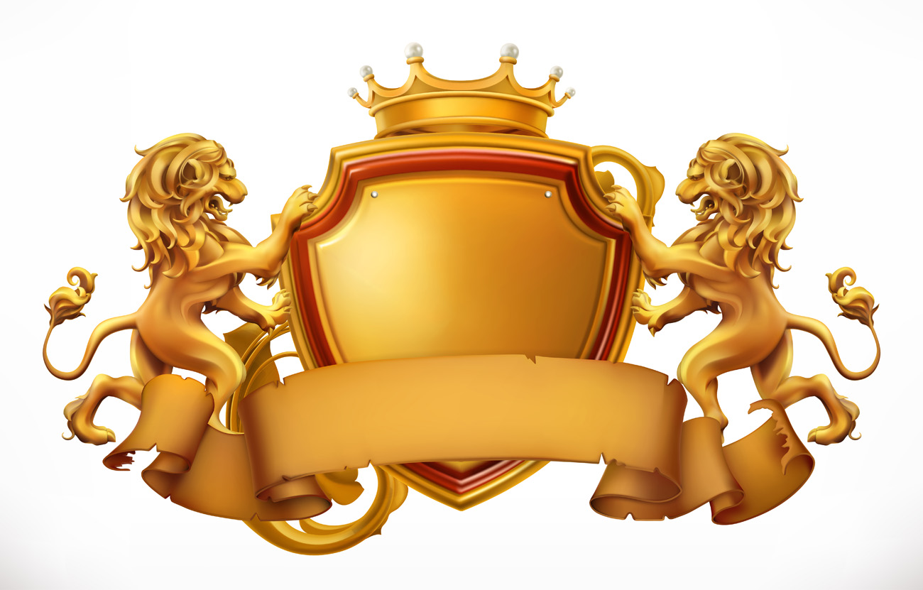 皇冠狮子盾牌矢量图标插图元素装饰EPS矢量素材