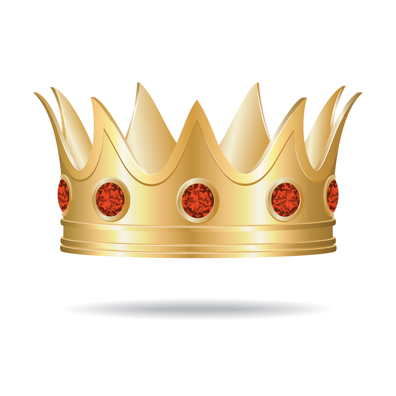 金色镶钻红宝石皇冠国王桂冠女王冠冕图标插图元素装饰EPS矢量