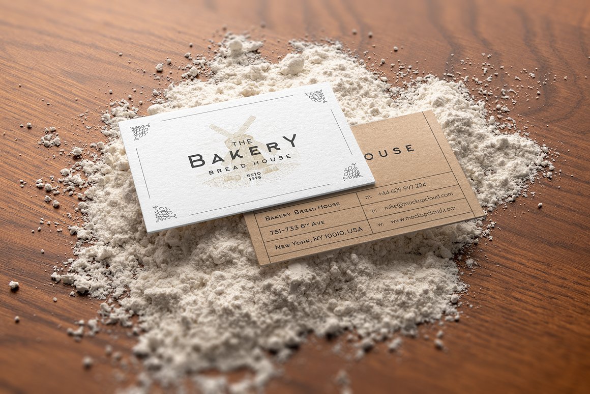 烘焙面包店面包房品牌包装设计样机PSD模板 Bakery B