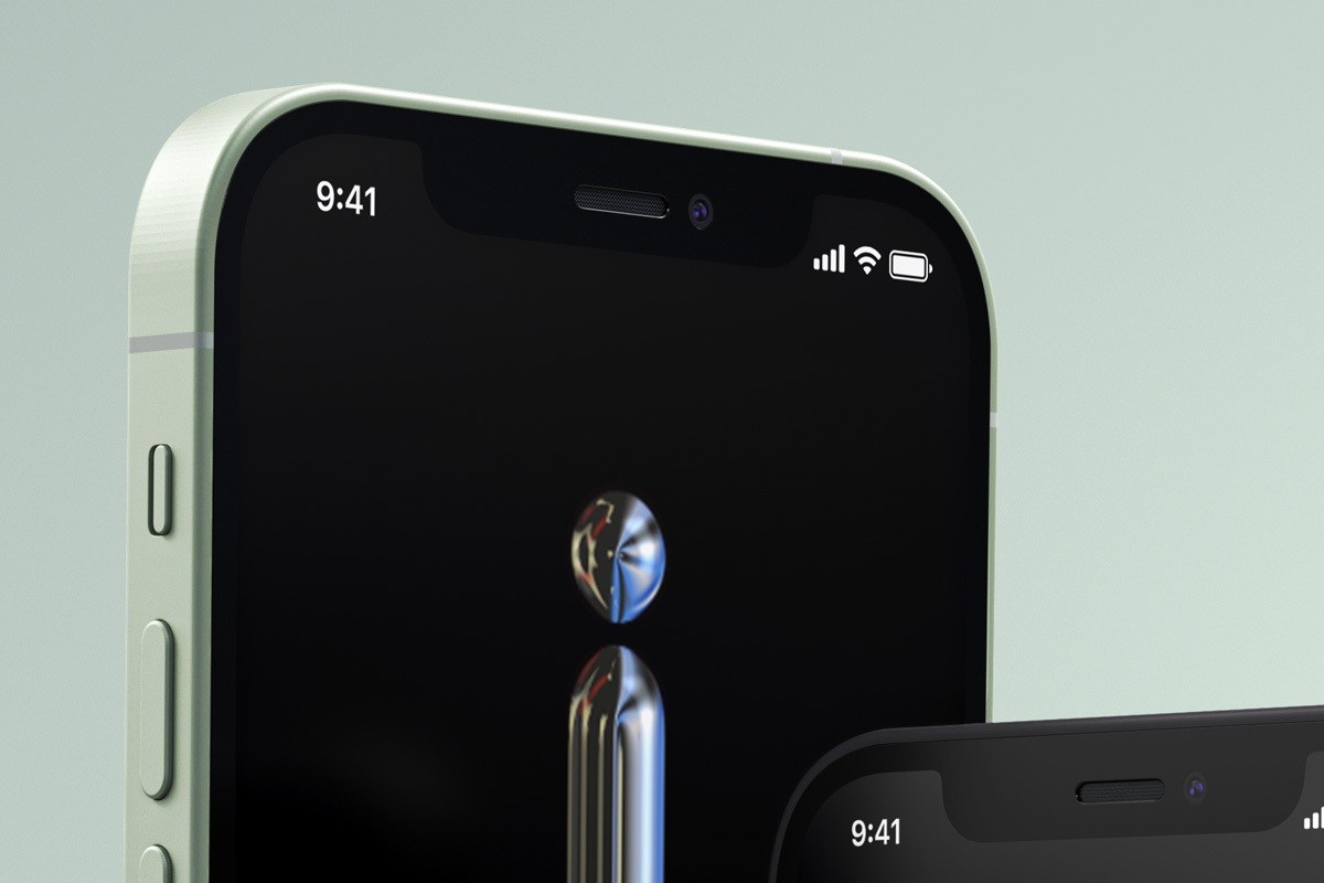 漂浮的苹果12手机APP设计提案UI样机模板 Gravity