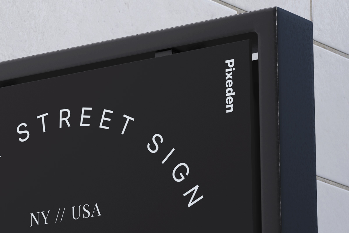 优雅的门店路牌标识设计提案样机模板 Street Sign