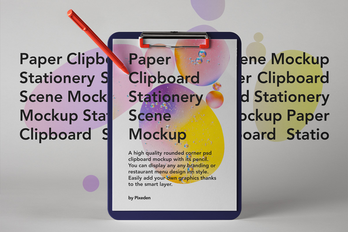 速写剪贴板餐厅菜单文件夹品牌文具设计提案样机模板Paper