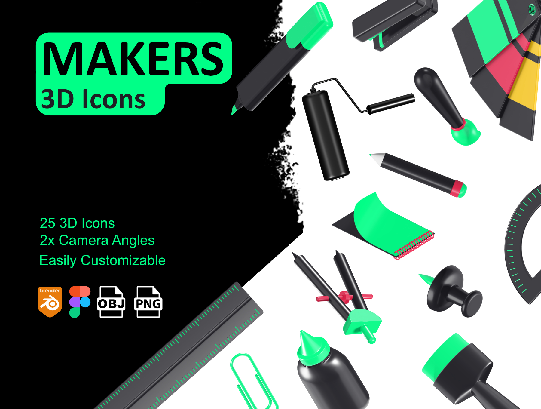 3D创意图标合辑 Makers - 3D Icons