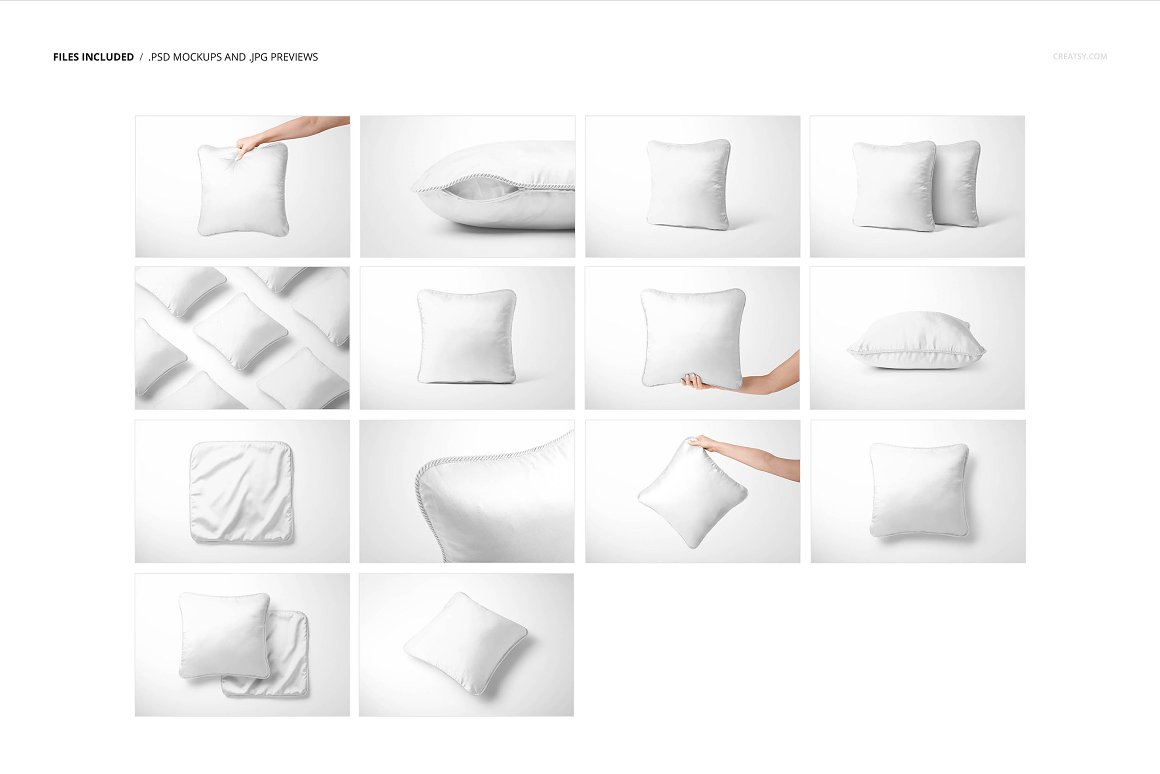 针织编织抱枕枕头设计贴图样机PSD模板 Silk Cushi
