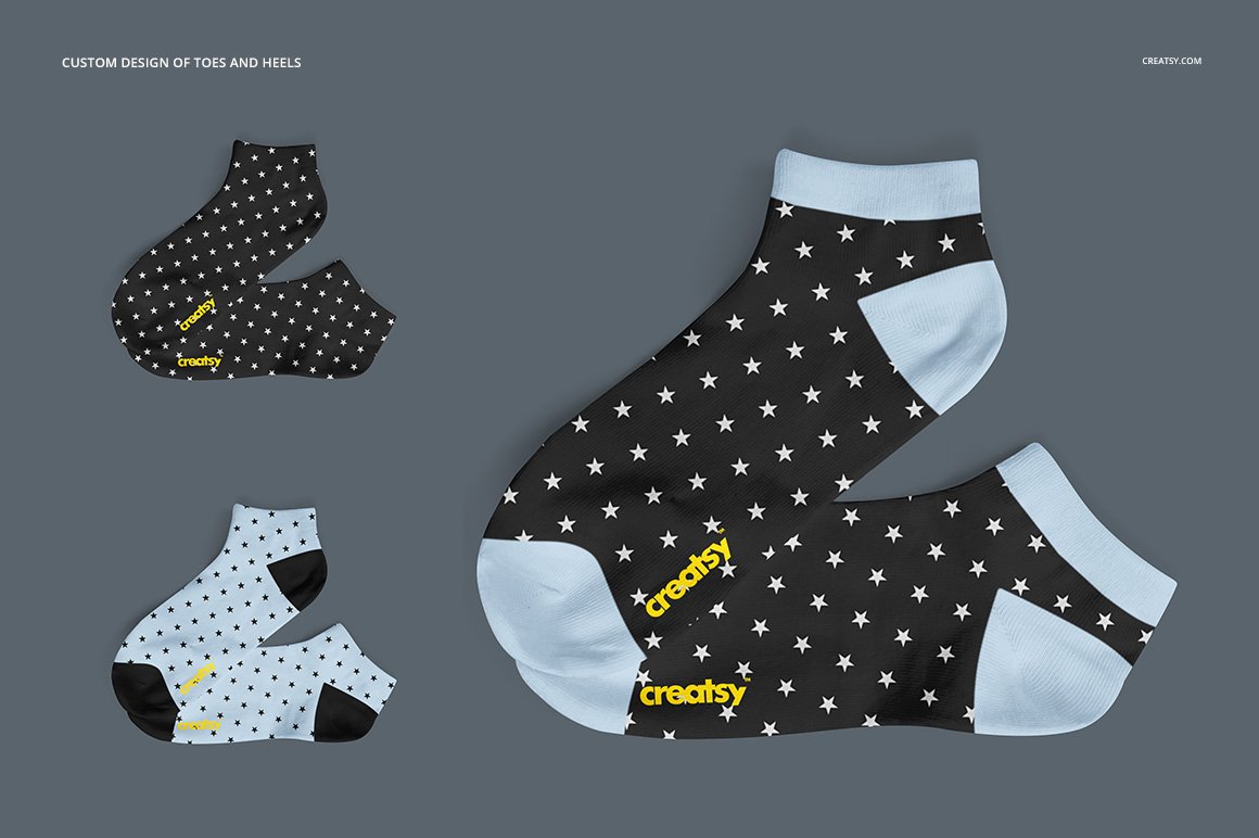 高品质低帮袜船袜服装品牌设计提案样机模板 Low Cut S