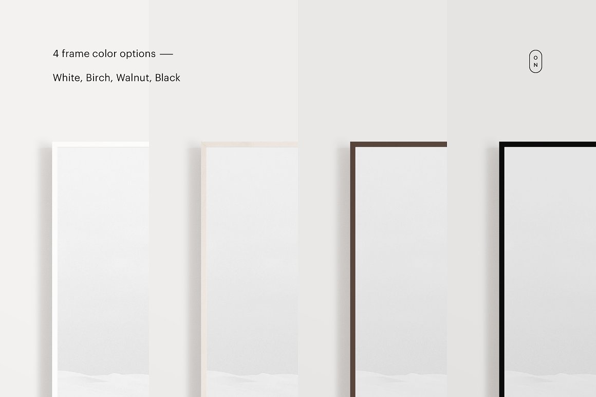 长方形极简主义欧式墙壁木制相框样机贴图模板 4:5 Land