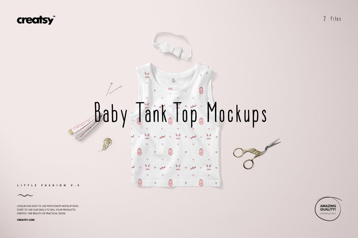 可爱婴儿背心睡衣设计提案样机模板 Baby Tank Top