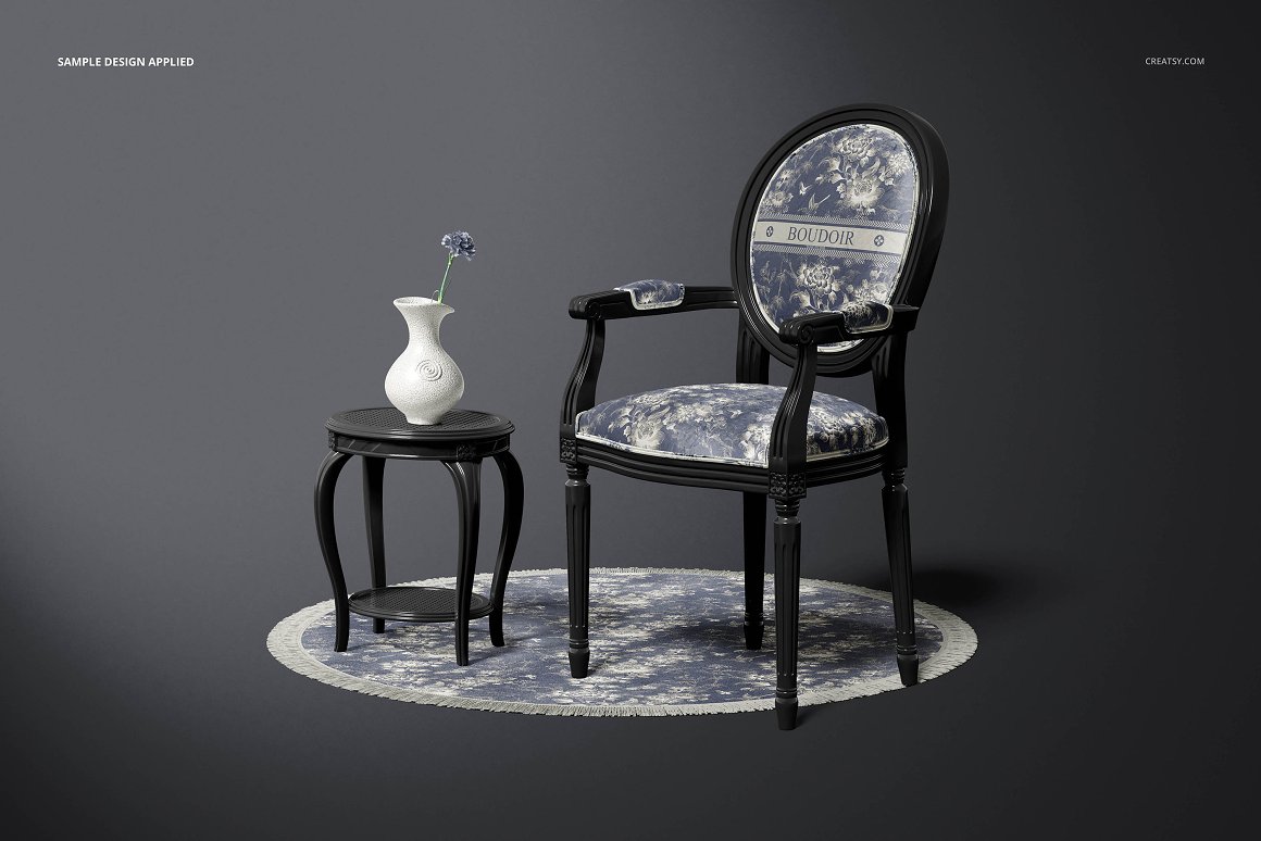 路易十六欧式靠背扶手椅家具设计展示样机模板 Louis XV