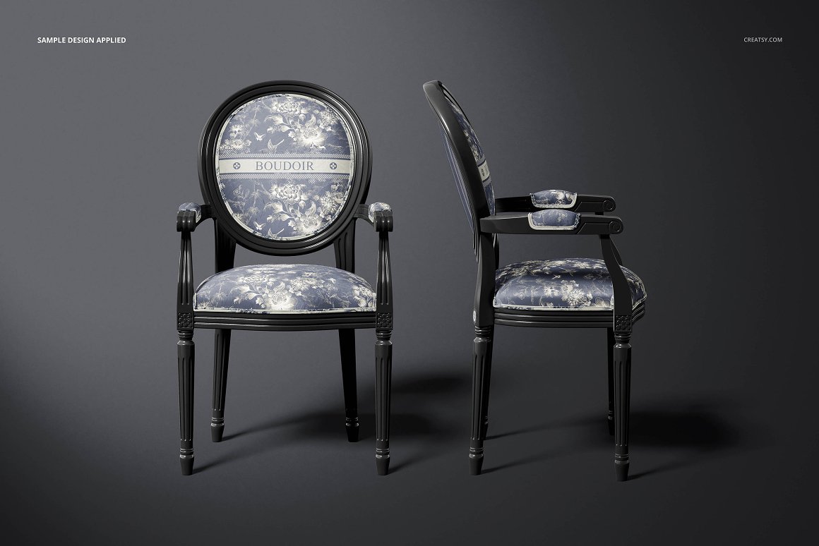 路易十六欧式靠背扶手椅家具设计展示样机模板 Louis XV