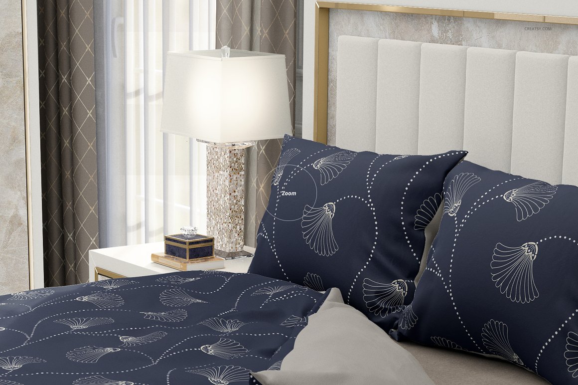 豪华卧室四件套棉被被套床上用品设计提案样机模板 Luxury