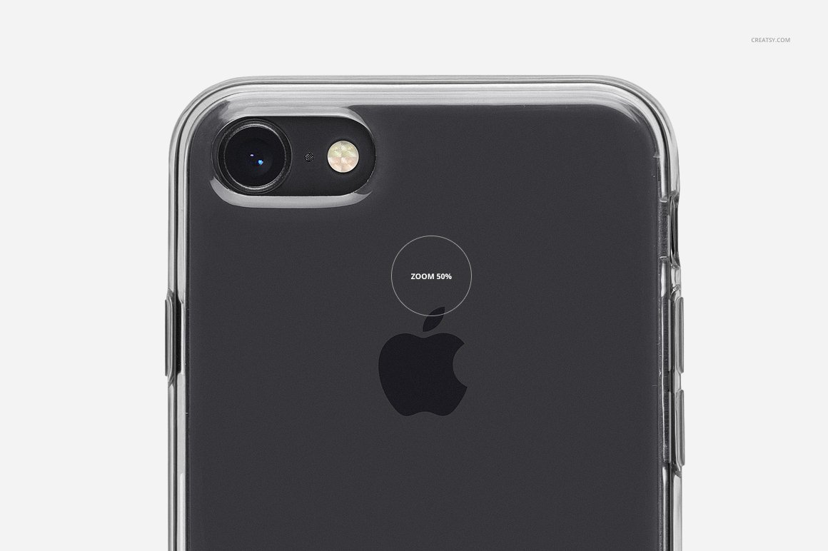 苹果透明塑料手机壳保护套设计贴图样机PSD模板 iPhone