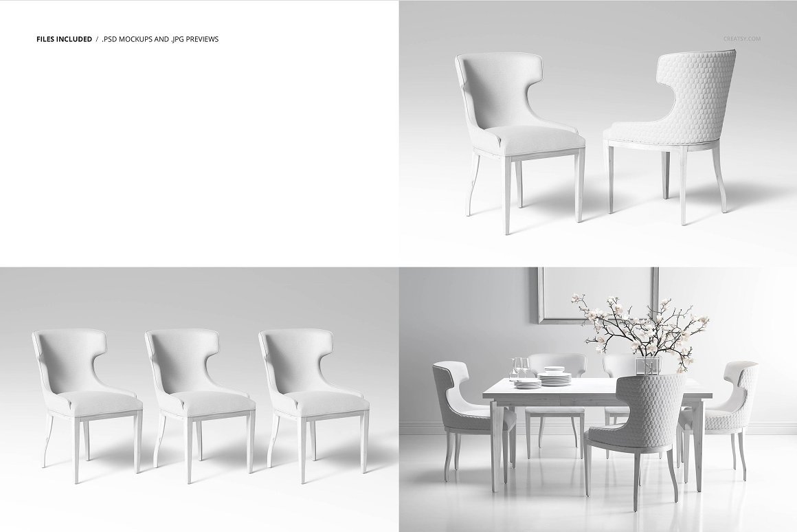 餐厅椅子室内家具设计展示场景样机模板 Dining Room