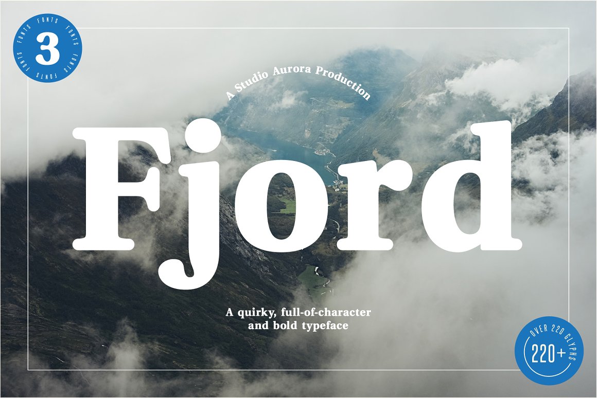 复古粗体极简主义衬线英文字体 Fjord - Soft Fa