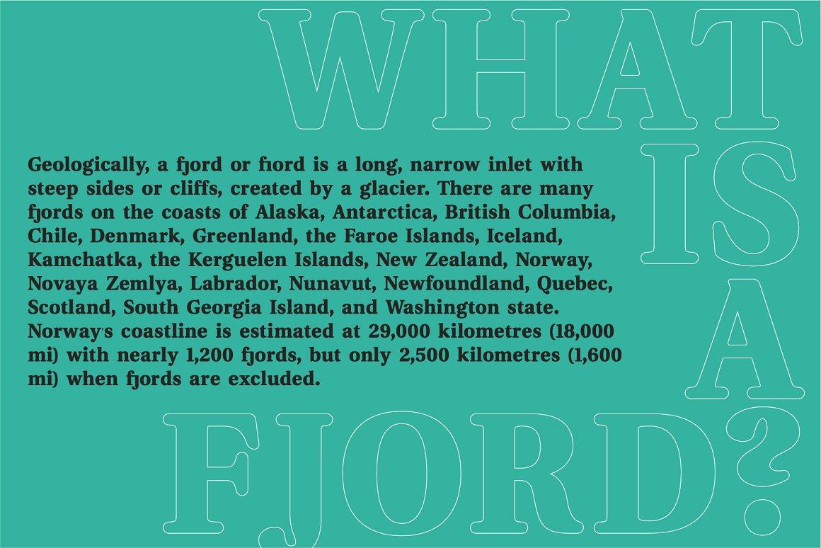 复古粗体极简主义衬线英文字体 Fjord - Soft Fa