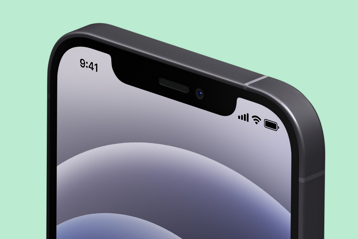 经典的透视角度苹果12手机APP设计贴图样机模板 Isome