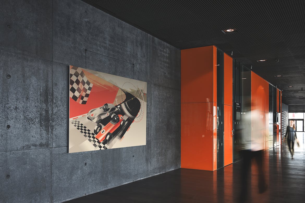 艺术画廊走廊相框海报设计提案样机PSD模板 Gallery