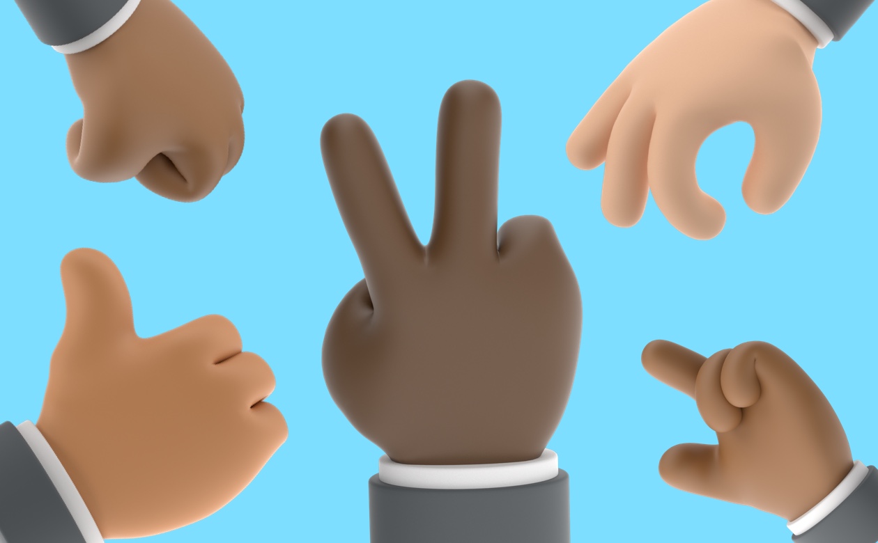 3,000个免费的3D立体手势库 Hands