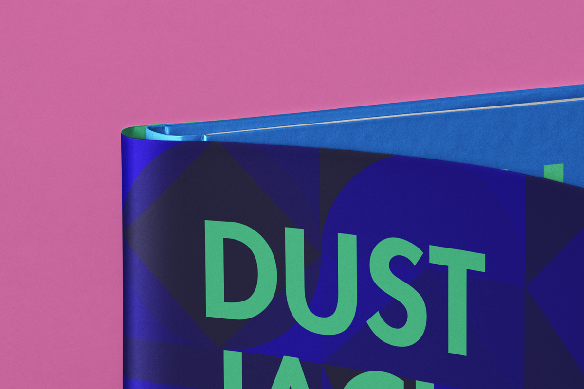 优雅的防尘套书籍封面设计展示样机PSD模板 Dust Jac