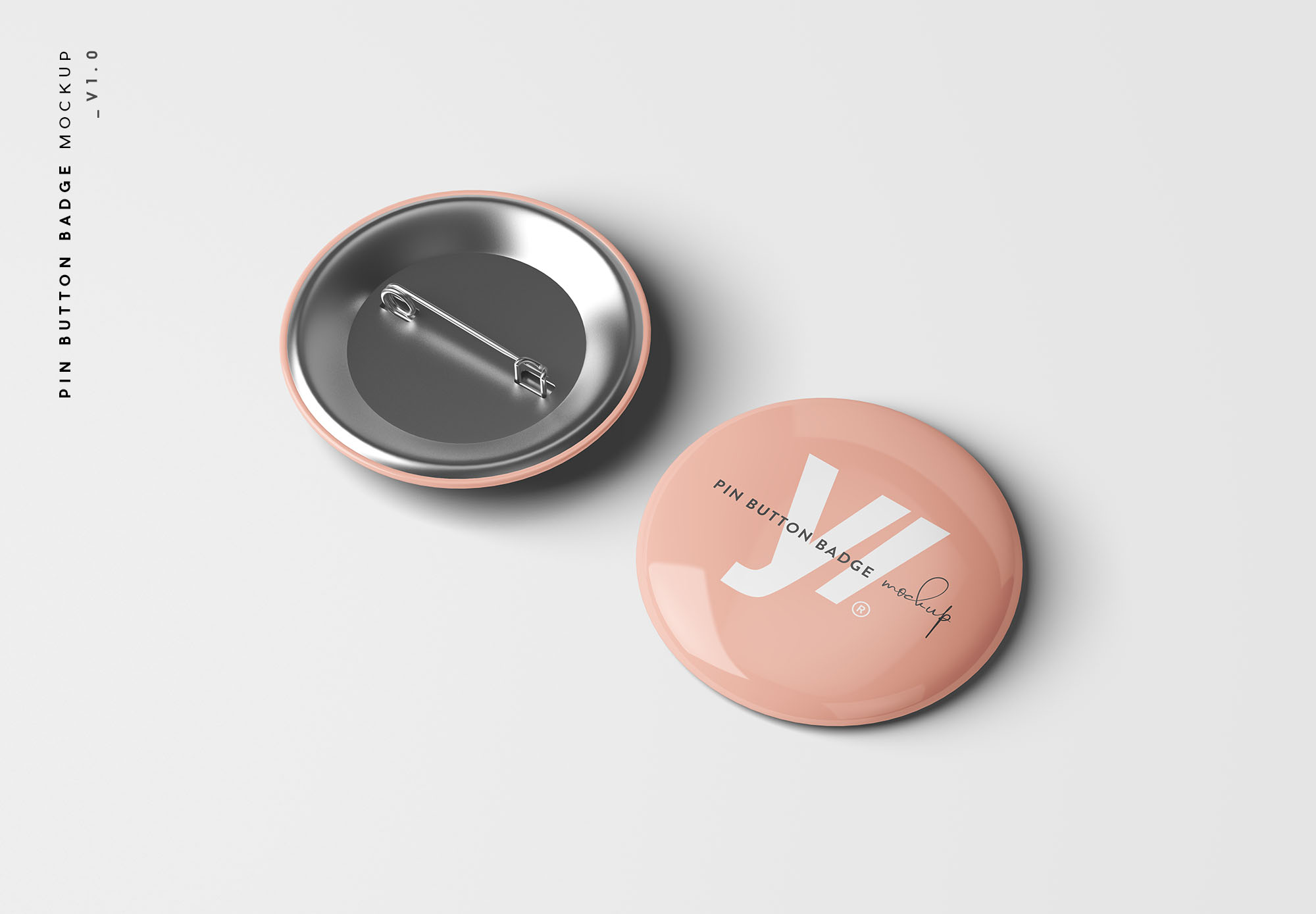 高级别针按钮徽章VI品牌贴图样机模板 Pin Button