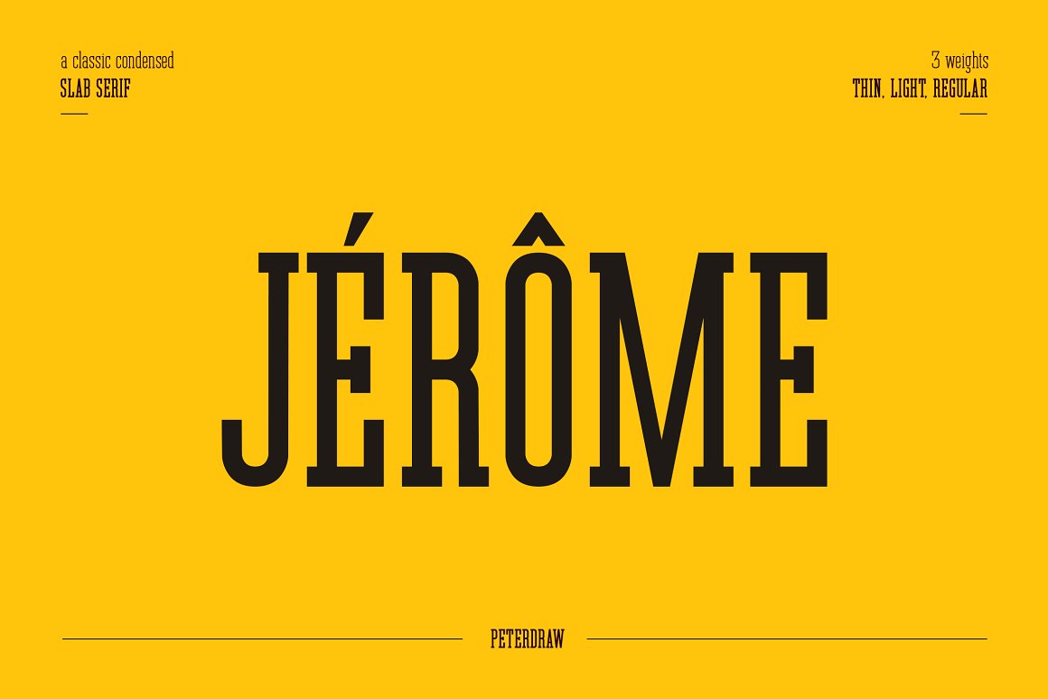 硬朗现代运动英文衬线字体 Jerome - Condense