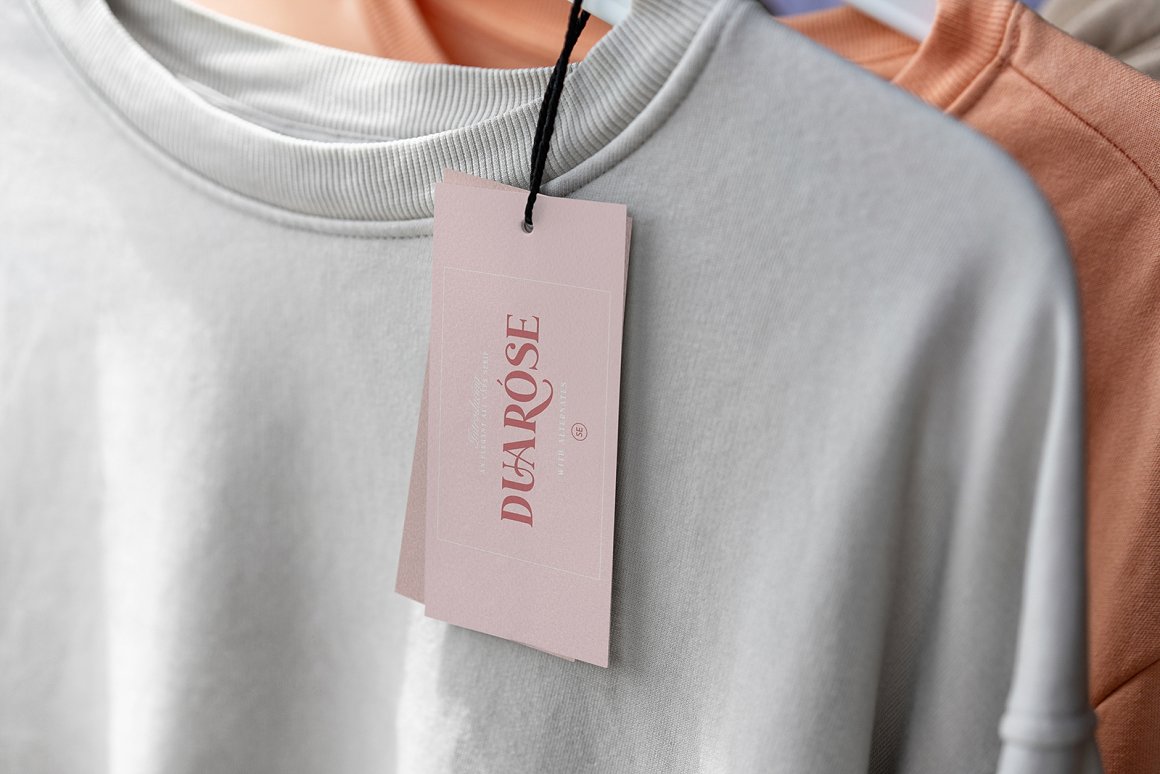 服装卫衣T恤吊牌标签设计提案样机模板 Hang Tag Mo