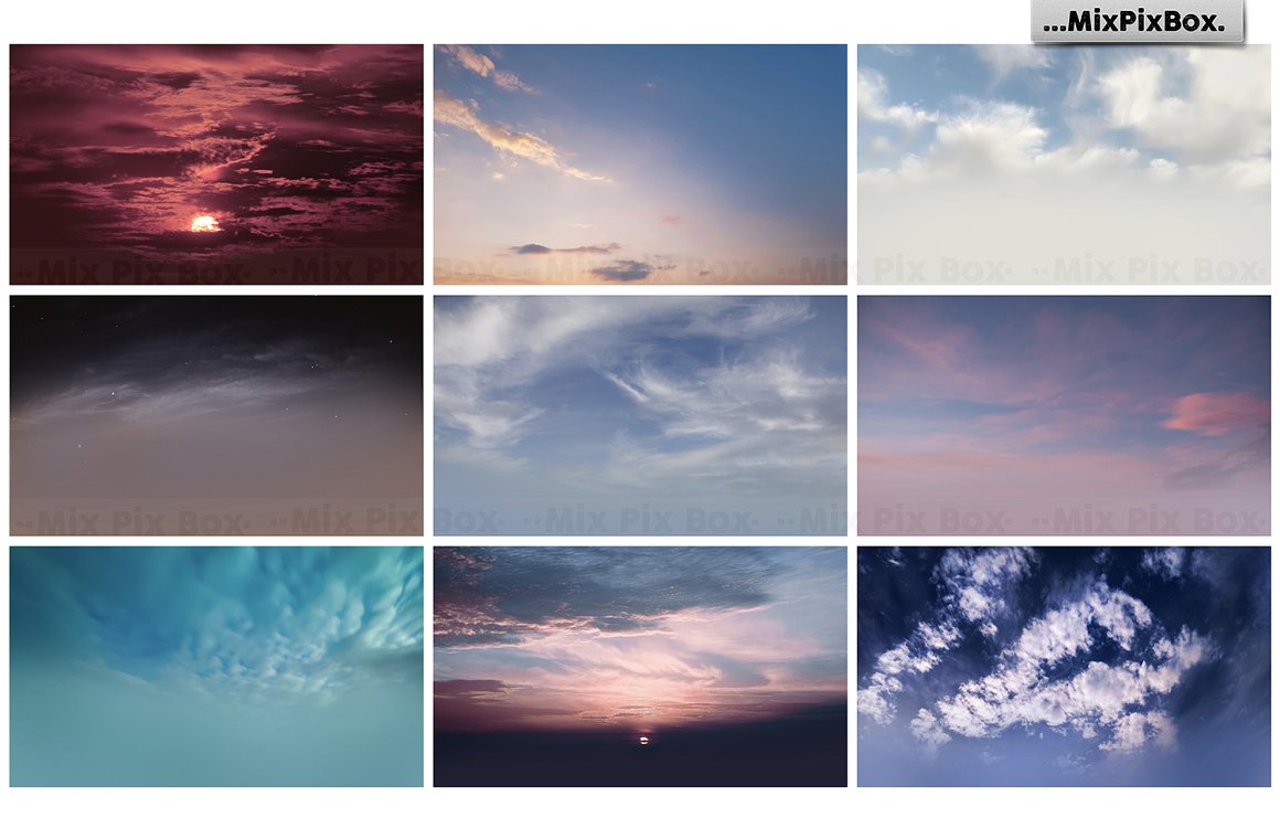 60张超高清壮丽的天空云彩PS效果叠加层素材 Dramati