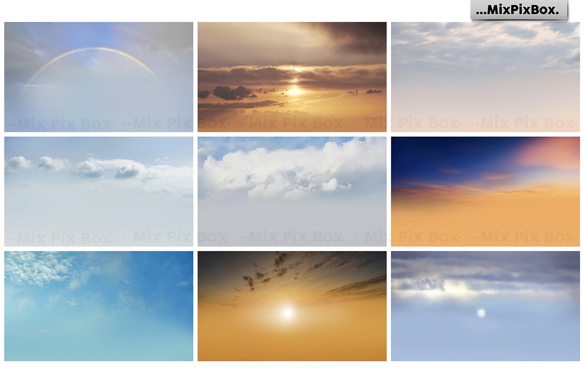 60张超高清壮丽的天空云彩PS效果叠加层素材 Dramati
