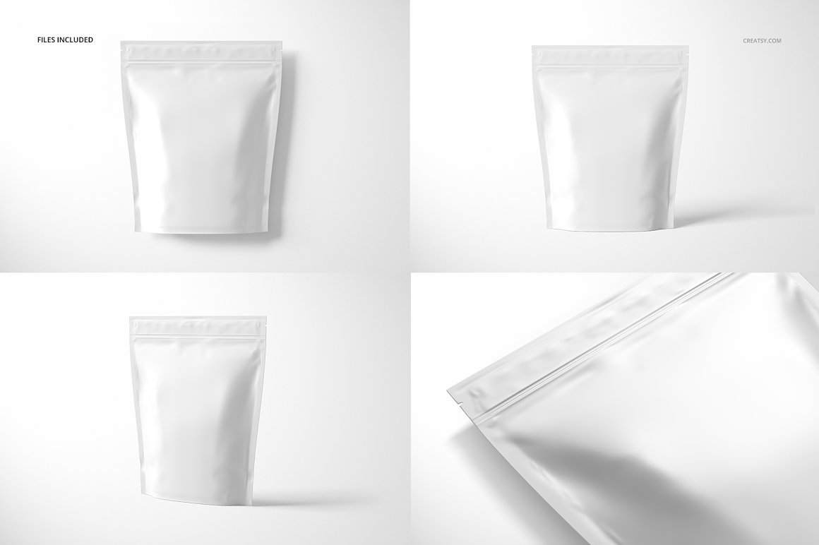 真空塑封袋自封袋咖啡食品蛋白质包装设计样机 Stand Up