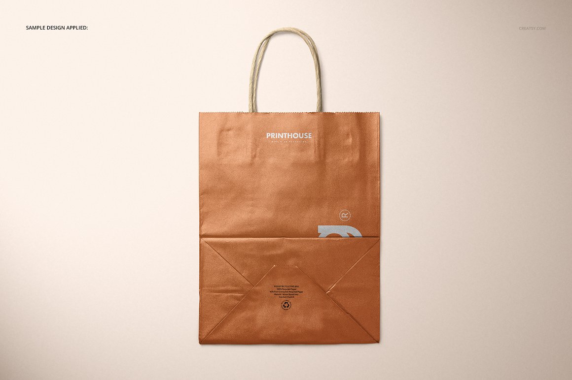 牛皮纸环保杂货店手提购物袋品牌VI提案样机模板 Metall