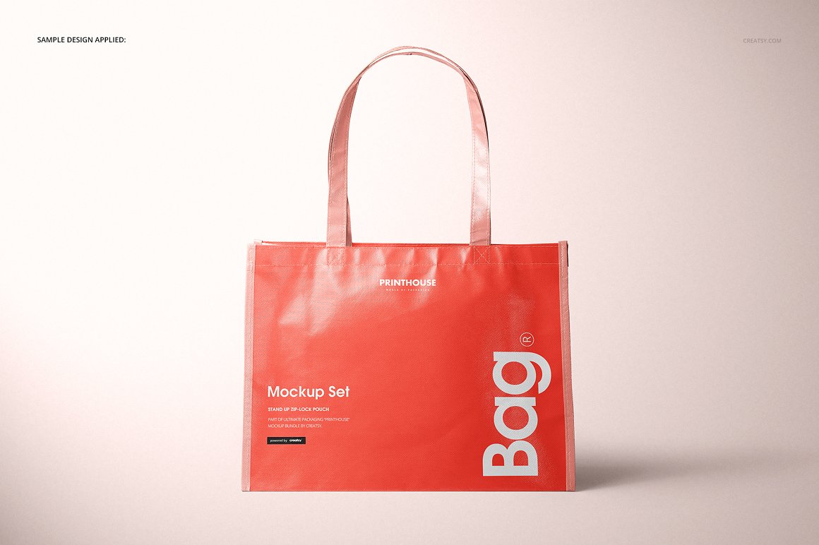 亚层无纺布环保购物袋品牌包装提案样机PSD模板 Lamina