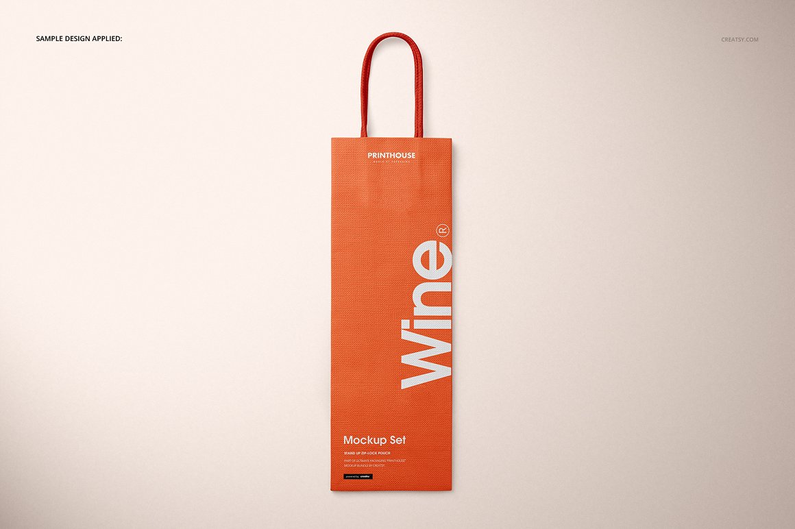 无纺布葡萄酒红酒环保购物袋包装提案样机PSD模板 Eurot