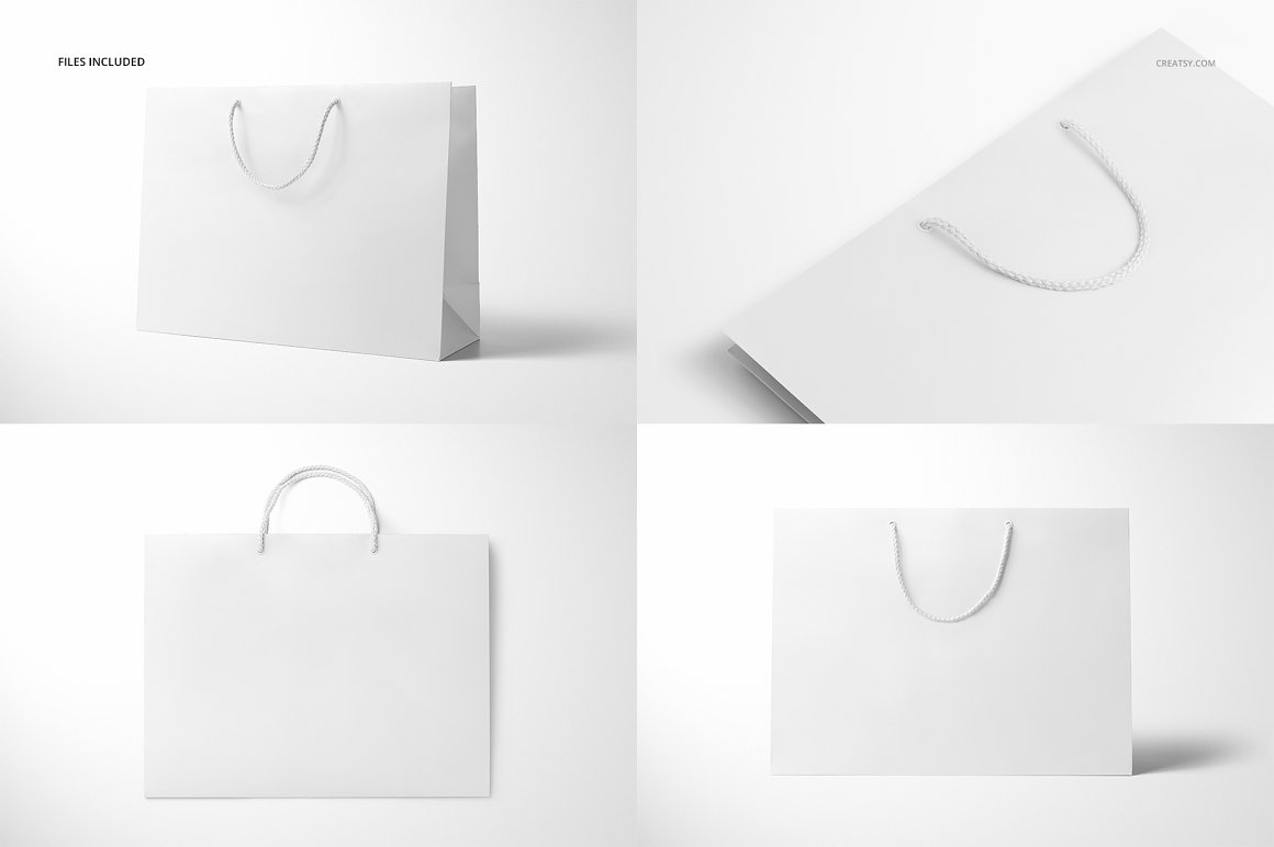 托特购物袋纸袋环保袋包装设计提案样机PSD模板 Euroto